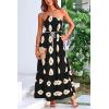 imagePRETTYGARDEN Womens Summer One Shoulder Maxi Dresses Printed Flowy Boho Beach Vacation Long SundressBlack Apricot Floral