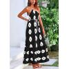 imagePRETTYGARDEN Womens Summer One Shoulder Maxi Dresses Printed Flowy Boho Beach Vacation Long SundressBlack White Floral