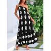 imagePRETTYGARDEN Womens Summer One Shoulder Maxi Dresses Printed Flowy Boho Beach Vacation Long SundressBlack White Floral