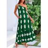 imagePRETTYGARDEN Womens Summer One Shoulder Maxi Dresses Printed Flowy Boho Beach Vacation Long SundressDark Green Apricot Floral
