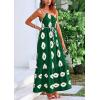 imagePRETTYGARDEN Womens Summer One Shoulder Maxi Dresses Printed Flowy Boho Beach Vacation Long SundressDark Green Apricot Floral