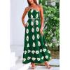 imagePRETTYGARDEN Womens Summer One Shoulder Maxi Dresses Printed Flowy Boho Beach Vacation Long SundressDark Green Apricot Floral