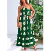 imagePRETTYGARDEN Womens Summer One Shoulder Maxi Dresses Printed Flowy Boho Beach Vacation Long SundressDark Green Apricot Floral