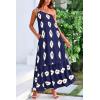 imagePRETTYGARDEN Womens Summer One Shoulder Maxi Dresses Printed Flowy Boho Beach Vacation Long SundressNavy Apricot Floral