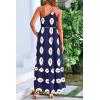 imagePRETTYGARDEN Womens Summer One Shoulder Maxi Dresses Printed Flowy Boho Beach Vacation Long SundressNavy Apricot Floral