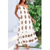 imagePRETTYGARDEN Womens Summer One Shoulder Maxi Dresses Printed Flowy Boho Beach Vacation Long SundressWhite Khaki Floral
