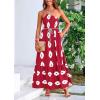 imagePRETTYGARDEN Womens Summer One Shoulder Maxi Dresses Printed Flowy Boho Beach Vacation Long SundressWine Red White Floral