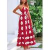 imagePRETTYGARDEN Womens Summer One Shoulder Maxi Dresses Printed Flowy Boho Beach Vacation Long SundressWine Red White Floral