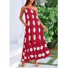 imagePRETTYGARDEN Womens Summer One Shoulder Maxi Dresses Printed Flowy Boho Beach Vacation Long SundressWine Red White Floral