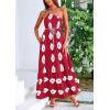 imagePRETTYGARDEN Womens Summer One Shoulder Maxi Dresses Printed Flowy Boho Beach Vacation Long SundressWine Red White Floral