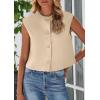 imagePRETTYGARDEN Womens Summer Suit Vest 2025 Dressy Casual Crop Tops Business Work Office Clothes Trendy Blazer WaistcoatLight Khaki