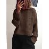 imagePRETTYGARDEN Womens Sweaters Fall 2025 Casual Long Sleeve Crewneck Button Loose Winter Knit Pullover Sweater TopsCoffee