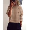 imagePRETTYGARDEN Womens Sweaters Fall 2025 Casual Long Sleeve Crewneck Button Loose Winter Knit Pullover Sweater TopsKhaki