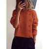 imagePRETTYGARDEN Womens Sweaters Fall 2025 Casual Long Sleeve Crewneck Button Loose Winter Knit Pullover Sweater TopsRust Red
