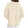 imagePRETTYGARDEN Womens Sweaters Fall 2025 Trendy Casual Crewneck Long Sleeve Cozy Knit Pullover Sweater Tops Winter ClothingBeige White