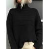 imagePRETTYGARDEN Womens Turtleneck Sweaters 2025 Fall Chunky Knit Pullover Long Sleeve Jumper Tops Trendy Winter ClothesBlack