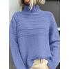 imagePRETTYGARDEN Womens Turtleneck Sweaters 2025 Fall Chunky Knit Pullover Long Sleeve Jumper Tops Trendy Winter ClothesBlue