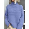 imagePRETTYGARDEN Womens Turtleneck Sweaters 2025 Fall Chunky Knit Pullover Long Sleeve Jumper Tops Trendy Winter ClothesBlue