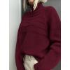 imagePRETTYGARDEN Womens Turtleneck Sweaters 2025 Fall Chunky Knit Pullover Long Sleeve Jumper Tops Trendy Winter ClothesBurgundy