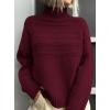 imagePRETTYGARDEN Womens Turtleneck Sweaters 2025 Fall Chunky Knit Pullover Long Sleeve Jumper Tops Trendy Winter ClothesBurgundy
