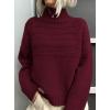 imagePRETTYGARDEN Womens Turtleneck Sweaters 2025 Fall Chunky Knit Pullover Long Sleeve Jumper Tops Trendy Winter ClothesBurgundy
