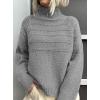 imagePRETTYGARDEN Womens Turtleneck Sweaters 2025 Fall Chunky Knit Pullover Long Sleeve Jumper Tops Trendy Winter ClothesGrey