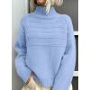 imagePRETTYGARDEN Womens Turtleneck Sweaters 2025 Fall Chunky Knit Pullover Long Sleeve Jumper Tops Trendy Winter ClothesLight Blue