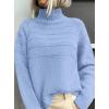 imagePRETTYGARDEN Womens Turtleneck Sweaters 2025 Fall Chunky Knit Pullover Long Sleeve Jumper Tops Trendy Winter ClothesLight Blue