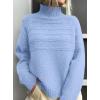 imagePRETTYGARDEN Womens Turtleneck Sweaters 2025 Fall Chunky Knit Pullover Long Sleeve Jumper Tops Trendy Winter ClothesLight Blue