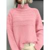 imagePRETTYGARDEN Womens Turtleneck Sweaters 2025 Fall Chunky Knit Pullover Long Sleeve Jumper Tops Trendy Winter ClothesPink