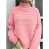 imagePRETTYGARDEN Womens Turtleneck Sweaters 2025 Fall Chunky Knit Pullover Long Sleeve Jumper Tops Trendy Winter ClothesPink