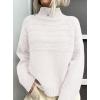 imagePRETTYGARDEN Womens Turtleneck Sweaters 2025 Fall Chunky Knit Pullover Long Sleeve Jumper Tops Trendy Winter ClothesWhite