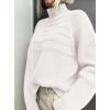 imagePRETTYGARDEN Womens Turtleneck Sweaters 2025 Fall Chunky Knit Pullover Long Sleeve Jumper Tops Trendy Winter ClothesWhite