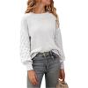 imagePRETTYGARDEN Womens Fall 2025 Pullover Sweater Casual Long Sleeve Loose Chunky Knit Tops Blouse Winter Fashion ClothingWhite