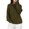 imagePRETTYGARDEN Womens Fall Long Sleeve Sweater Crew Neck Fuzzy Loose Fit Chunky Knit Oversized Pullover Sweaters Going Out TopsArmy Green