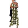 imagePRETTYGARDEN Womens Summer One Shoulder Maxi Dresses Printed Flowy Boho Beach Vacation Long SundressArmy Green White Floral