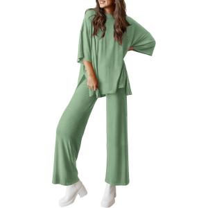 imagePRETTYGARDEN Two Piece Sets For Women Summer Fashion Lounge Matching Set 2025 Travel Vacation Airport Outfits ClothingBean Green