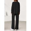 imagePRETTYGARDEN 2 Piece Lounge Sets for Women Fall Outfits 2025 Casual Loose Long Sleeve Tops Wide Leg Pants Matching Pajama SetBlack