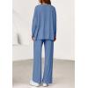 imagePRETTYGARDEN 2 Piece Lounge Sets for Women Fall Outfits 2025 Casual Loose Long Sleeve Tops Wide Leg Pants Matching Pajama SetGrey Blue