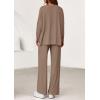 imagePRETTYGARDEN 2 Piece Lounge Sets for Women Fall Outfits 2025 Casual Loose Long Sleeve Tops Wide Leg Pants Matching Pajama SetKhaki