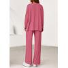imagePRETTYGARDEN 2 Piece Lounge Sets for Women Fall Outfits 2025 Casual Loose Long Sleeve Tops Wide Leg Pants Matching Pajama SetPink