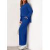 imagePRETTYGARDEN 2 Piece Lounge Sets for Women Fall Outfits 2025 Casual Loose Long Sleeve Tops Wide Leg Pants Matching Pajama SetRoyal Blue