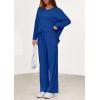 imagePRETTYGARDEN 2 Piece Lounge Sets for Women Fall Outfits 2025 Casual Loose Long Sleeve Tops Wide Leg Pants Matching Pajama SetRoyal Blue