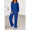 imagePRETTYGARDEN 2 Piece Lounge Sets for Women Fall Outfits 2025 Casual Loose Long Sleeve Tops Wide Leg Pants Matching Pajama SetRoyal Blue