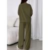 imagePRETTYGARDEN 2 Piece Sets For Women Fall Trendy Long Sleeve Sweatshirt Wide Leg Pants Loungewear Set Matching SweatsuitArmy Green