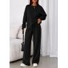 imagePRETTYGARDEN 2 Piece Sets For Women Fall Trendy Long Sleeve Sweatshirt Wide Leg Pants Loungewear Set Matching SweatsuitBlack