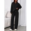imagePRETTYGARDEN 2 Piece Sets For Women Fall Trendy Long Sleeve Sweatshirt Wide Leg Pants Loungewear Set Matching SweatsuitBlack