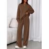 imagePRETTYGARDEN 2 Piece Sets For Women Fall Trendy Long Sleeve Sweatshirt Wide Leg Pants Loungewear Set Matching SweatsuitBrown