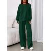 imagePRETTYGARDEN 2 Piece Sets For Women Fall Trendy Long Sleeve Sweatshirt Wide Leg Pants Loungewear Set Matching SweatsuitDark Green