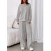 imagePRETTYGARDEN 2 Piece Sets For Women Fall Trendy Long Sleeve Sweatshirt Wide Leg Pants Loungewear Set Matching SweatsuitGrey
